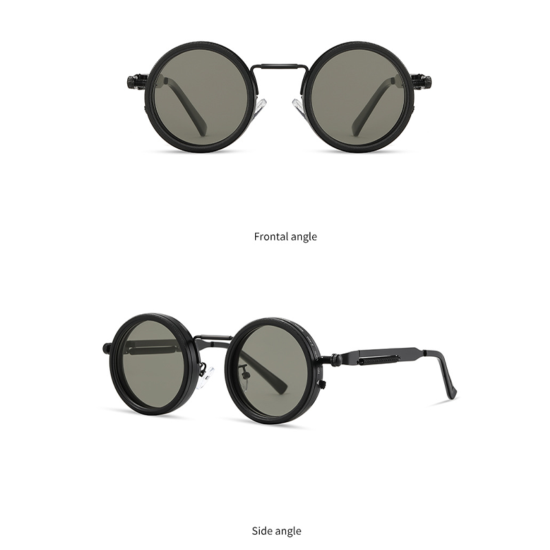 ND Filter Adjustable Polarized Lens-9-Step LightControl, UV Protection, Titanium Frame, Classic Vintage Design